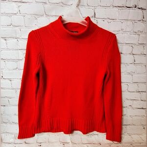 J Crew Always Roll Neck Redd Vintage Cotton Sweater Holiday